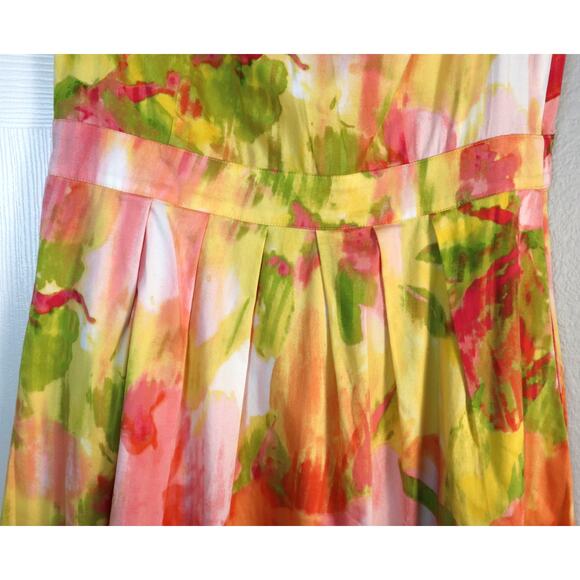 Jones New York Stretch Cotton Dress Floral Colorful Sheath Short Sleeveless 14 - Picture 3 of 7